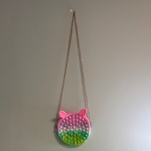 Pastel Rainbow Bunny Pop it Fidget Purse, Girl Crossbody Bag, Easter Purse